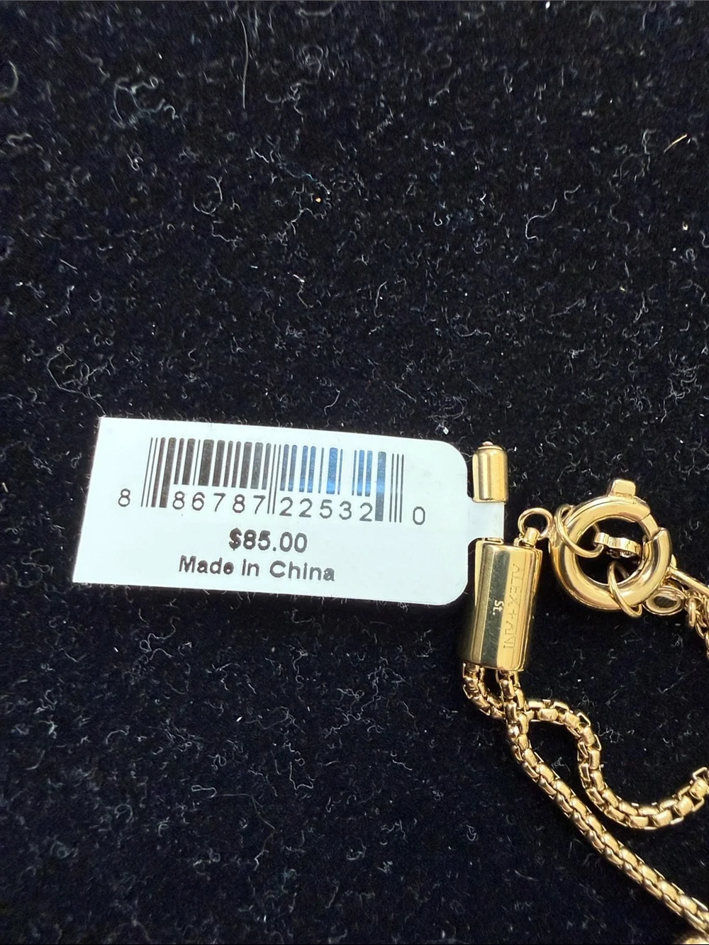 Alex and Ani Gold Tone Peace Charm Adjustable Bracelet, NWT